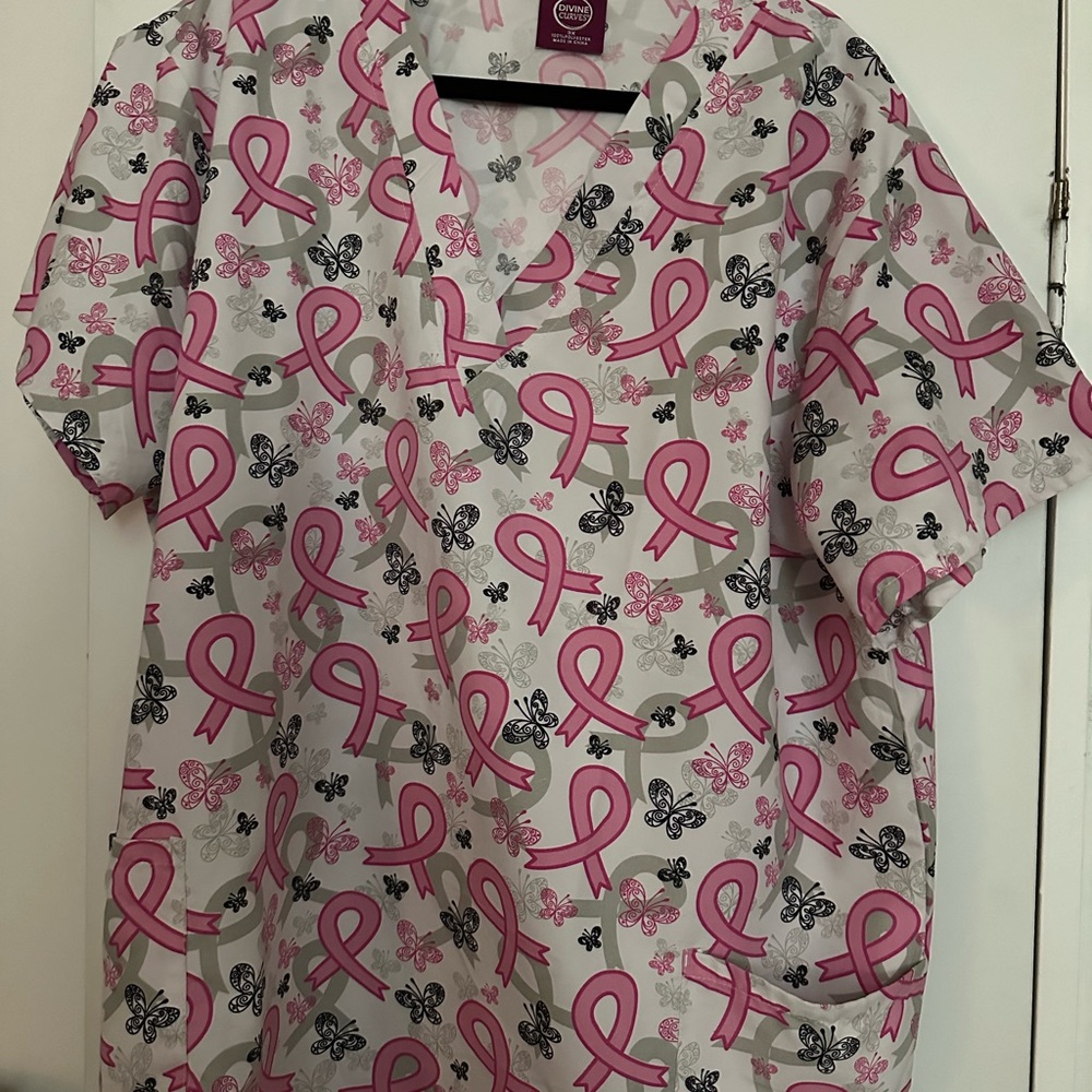 Breast Cancer  3X Scrub Top